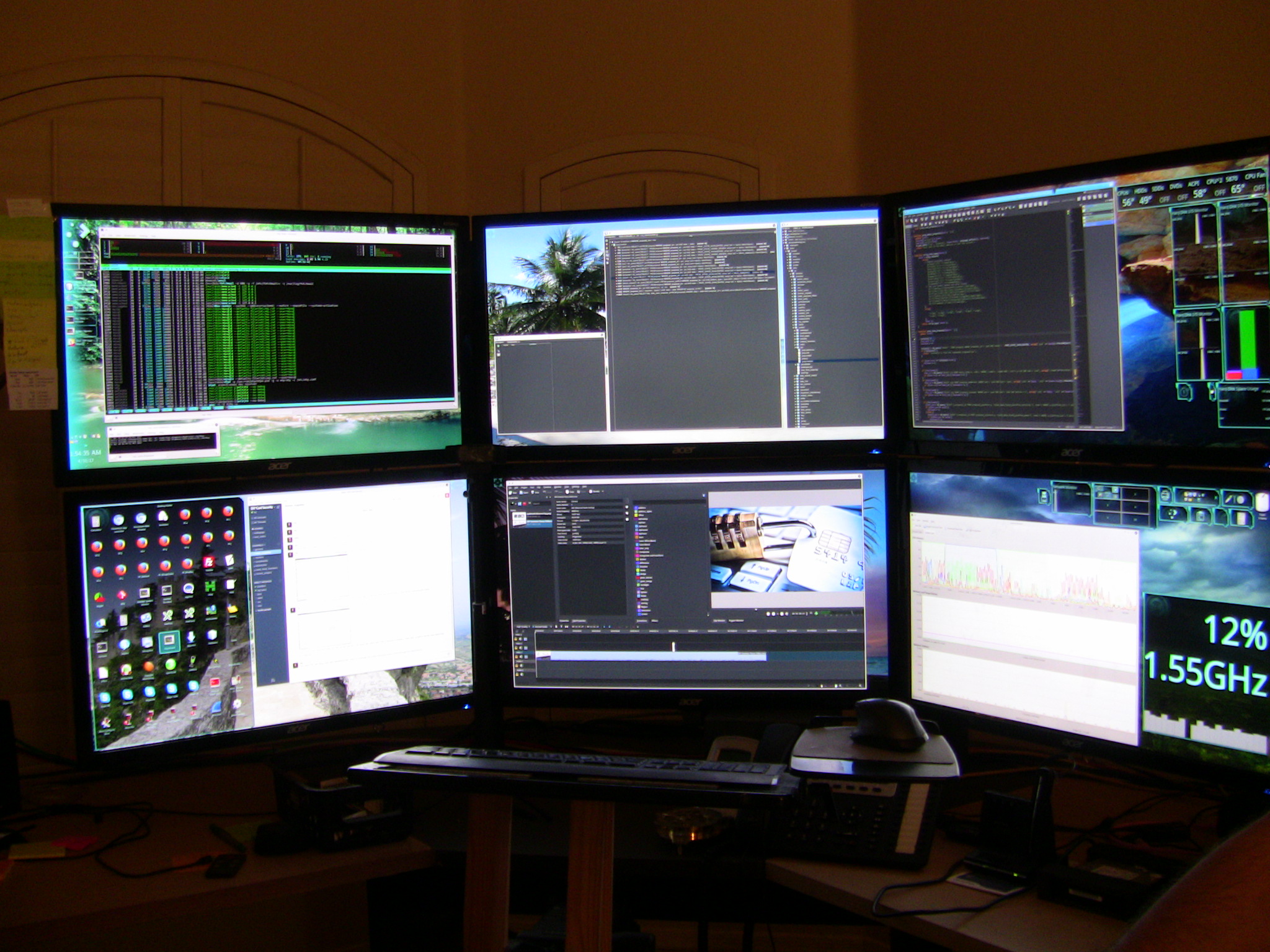 Monitors from front